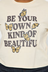 Be Your Own Kind Butterfly Tee - Tan