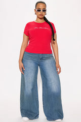 Miss Americana Star Baby Tee - Red