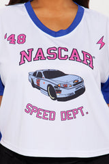 Nascar Striped Jersey Tee - White/combo
