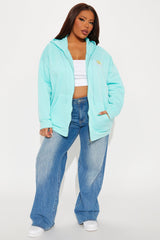 Summer Sunsets Zip Up Hoodie - Turquoise
