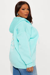 Summer Sunsets Zip Up Hoodie - Turquoise