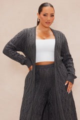 Selena Cardigan Sweater Set - Charcoal
