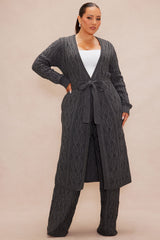 Selena Cardigan Sweater Set - Charcoal