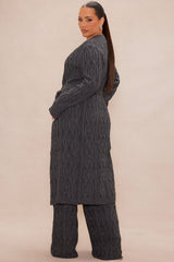 Selena Cardigan Sweater Set - Charcoal