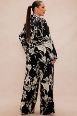 Aubrey Floral Blazer Set - Black/combo