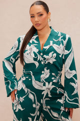 Aubrey Floral Blazer Set - Green/combo