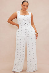 Sailing Away Pant Set - Off White/combo