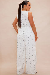 Sailing Away Pant Set - Off White/combo