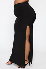 Mariah Slit Skirt Set - Black