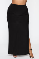 Mariah Slit Skirt Set - Black
