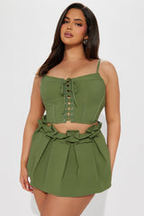 Walked Past You Skort Set - Olive