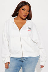 Stay Salty Zip Up Hoodie - Cream