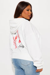 Stay Salty Zip Up Hoodie - Cream