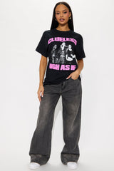 Clueless As If Oversized Tee - Black