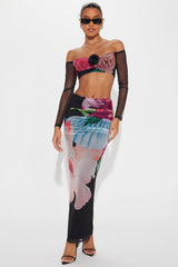 Rosalie Mesh Skirt Set - Black/combo