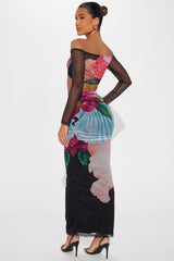 Rosalie Mesh Skirt Set - Black/combo
