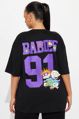 Rugrats Babies Oversized Tee - Black