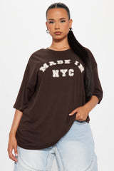 Made in NYC Oversized Tee - Dark Brown
