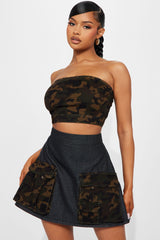 Maybe For You Camo Skirt Set - Dark Wash