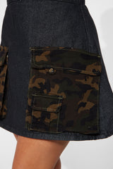Maybe For You Camo Skirt Set - Dark Wash
