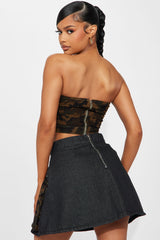 Maybe For You Camo Skirt Set - Dark Wash