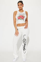 Ed Hardy Lover Pant Set - White