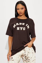 Made in NYC Oversized Tee - Dark Brown