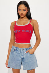 New York Layered Tank Top - Red