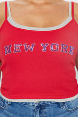New York Layered Tank Top - Red