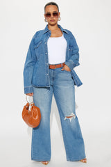 Down Your Block Flare Jeans - Medium Wash
