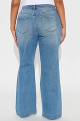 Down Your Block Flare Jeans - Medium Wash