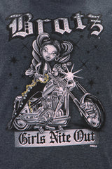 Bratz Girls Night Out Oversized Tee - Charcoal