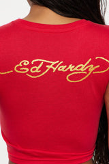 Ed Hardy Wild Love Baby Tee - Red