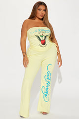 Ed Hardy Pierced Heart Pant Set - Yellow