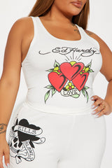 Ed Hardy Lover Pant Set - White