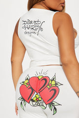 Ed Hardy Lover Pant Set - White