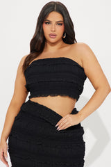 Irresistible Touch Ruffled Skirt Set - Black