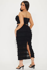 Irresistible Touch Ruffled Skirt Set - Black