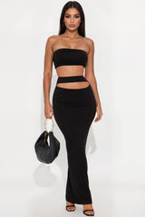 What's Not To Love Doubled Maxi Skirt Set - Black