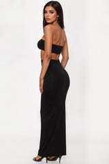 What's Not To Love Doubled Maxi Skirt Set - Black