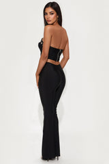 Ring Of Fire Ponte Leg Pant Set - Black