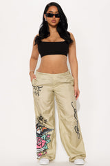 Ed Hardy Anchor Nylon Pants - Gold