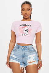 Till Death Baby Tee - Light Pink