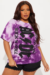 ACDC Vertical Tie Dye Oversized Tee - Purple
