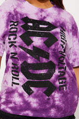 ACDC Vertical Tie Dye Oversized Tee - Purple