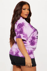 ACDC Vertical Tie Dye Oversized Tee - Purple