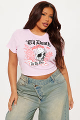 Till Death Baby Tee - Light Pink