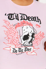 Till Death Baby Tee - Light Pink