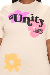Unity Flower Tee - Nude
