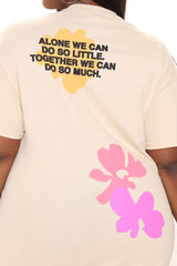 Unity Flower Tee - Nude